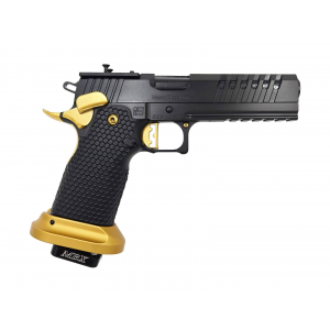 Masterpiece Arms DS9 LOC 9mm 5 Barrel 2 Magazines Trijicon Optics Ready wo Iron Sights Black  Gold Pistol