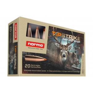 NORMA Tipstrike 6.5mm Creedmoor 140 Gr Polymer Tip Centerfire Rifle Hunting Ammunition