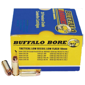 Buffalo Bore Ammunition 21D/20 Buffalo-Barnes Lead-Free 10mm Auto 155 gr Barnes TAC-XP Lead Free 20 Bx/ 12 Cs