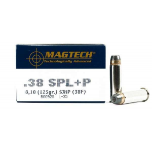Magtech 38F Range/Training  38 Special +P 125 gr Semi-Jacketed Hollow Point (SJHP) 50 Bx/ 20 Cs