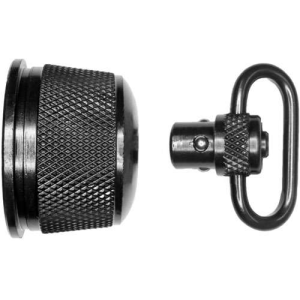Grovtec US Inc GTSW296 Mag Cap With Swivel 1 Push Button Black Oxide Remington 870 Express 12 Gauge Steel Shotgun
