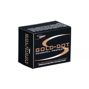 Speer Ammo 23606GD Gold Dot Personal Protection 380 ACP 90 gr Hollow Point (HP) 20 Bx/ 10 Cs