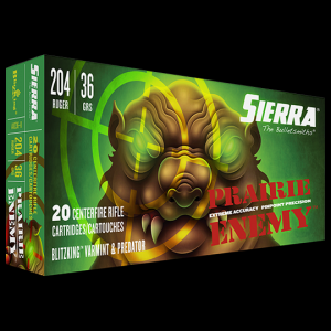 Sierra A1036--11 Prairie Enemy .204 Ruger 36 Gr BlitzKing Varmint & Predator 20rds