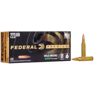 Federal Gold Medal 223 Rem 69 gr Sierra MatchKing Boat-Tail Hollow Point 20 Bx/ 10 Cs