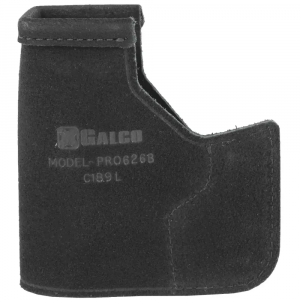 Galco PRO626B Pocket Protector  Black Leather S&W Bodyguard 380 w/Laser Ambidextrous Hand