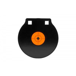Birchwood Casey 47608 World of Targets Double Hole Black Gong w/Orange Target AR500 Steel