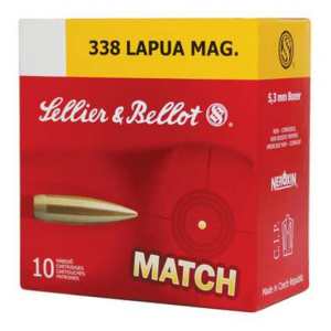 SELLIER & Bellot Sb338lma Rifle 338 Lapua Mag 250 Gr Hollow Point Boat Tail (hpbt) 10 Bx/ 10 Cs