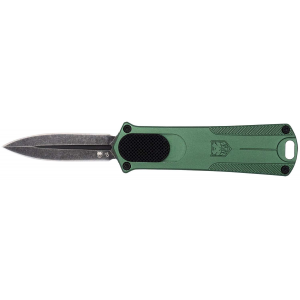 CobraTec Knives 952ODGDAGNS 952 1.75 OTF Dagger Plain Stonewashed D2 Steel Blade, 3 OD Green Anodized Aluminum Handle