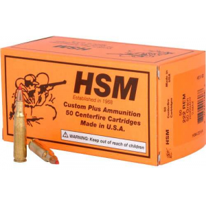 HSM Ammo .222 Remington 50gr. Hornady V-max Rifle Ammunition 20rd Box