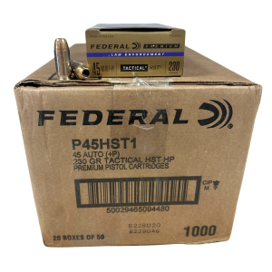 Federal Law Enforcement 45 ACP AUTO Ammo 230 Grain HST Jacketed Hollow Point - Federal