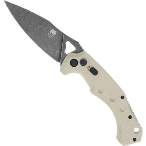 Cobratec Knives COBRATEC RYKER AUTO FOLDER 3.75 TAN/BLACK STNWSH D2 BLD - $30.25 at BattleHawk Armory
