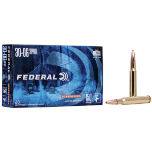 FEDERAL 3006a Power-shok 30-06 Springfield 150 Gr Jacketed Soft Point 20 Bx/ 10 Cs