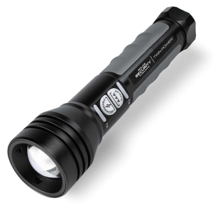 Police Security Twin Power Flashlight White 600 LUM Rechargeable 4AAA