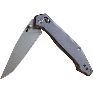 Schrade 1215384   3.40 Folding Drop Point Plain Stainless Steel Blade, Black Aluminum Handle