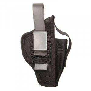 Blackhawk 40AM02BK Multi-Use with Mag Pouch OWB 3-4 Med/Lg DA Revolver Nylon Black