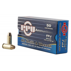 PPU Pph40f Handgun 40 S&w 165 Gr Flat Point Jacketed (fpj) 50 Bx/ 10 Cs