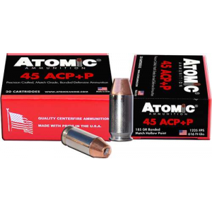 Atomic 00458 Pistol  45 ACP +P 185 gr Bonded Match Hollow Point 20 Bx/ 10 Cs