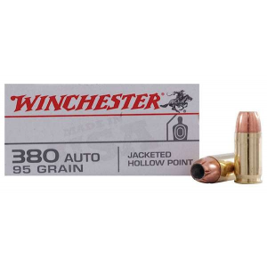 Winchester Ammo USA380JHP USA  380 ACP 95 gr Jacketed Hollow Point (JHP) 50 Bx/ 10 Cs
