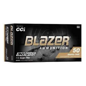 CCI Blazer 30 Super Carry 115gr Fmj Brass Pistol Ammunition 50rd Box