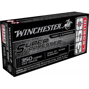 Winchester Ammo Super Suppressed 350 Legend 255 Gr Open Tip Subsonic Range 20rds