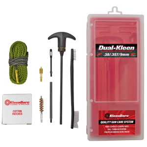KleenBore KDS9 Dual Kleen Rod & Pull Through Rope Cleaner 9mm/357 Mag/38 Cal Handgun Nylon/Phosphor Bronze Bristles