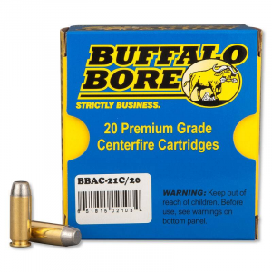 Buffalo Bore Ammunition 21C/20 Outdoorsman  10mm Auto 220 gr Hard Cast Flat Nose (HCFN) 20 Bx/ 12 Cs