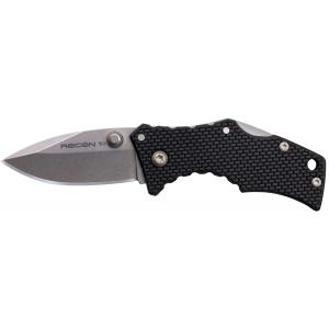 Cold Steel CS-27DS Micro Recon 1 2 Folding Spear Point Plain Stonewashed 4034 Steel Blade Black Griv-Ex Handle