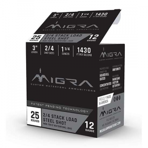 MIGRA Ammunitions M12s24 Combinational 12 Gauge 3 1 1/4 Oz 2,4 Shot 25 Bx/ 10 Cs