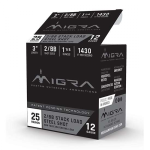 MIGRA Ammunition M12s2bb Combinational 12 Gauge 3 1 1/4 Oz 2,bb Shot 25 Bx/ 10 Cs