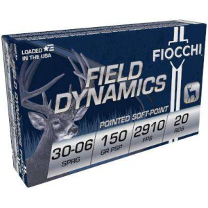 FIOCCHI Rifle Shooting 30-06 Spg Pointed Soft Point 150 Gr 20rd Box