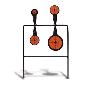 Birchwood Casey 46422 World of Targets Duplex Spinner Steel Bullseye 3.62 x 2.25 x 1.62 Black Paddle w/Orange Target Rimfire