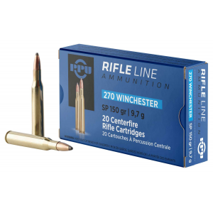 PPU PP2702 Standard Rifle  270 Win 150 gr Soft Point (SP) 20 Bx/ 10 Cs