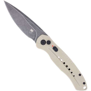 Cobratec Knives COBRATEC DIABLO SIDE BUTTON AUTO 3 D2 FDE/STNWSH BLK BLD - $30.25 at BattleHawk Armory