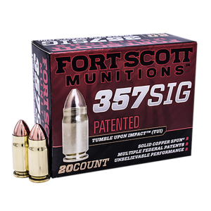 Fort Scott Munitions 357 SIG 95 gr Tumble Upon Impact (TUI) 20rd Box