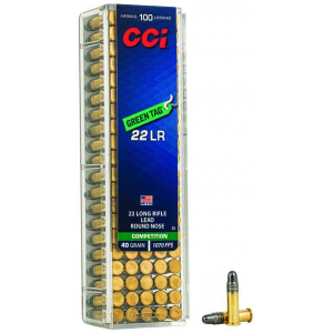 CCI 0033 Competition Green Tag 22 Lr 40 Gr Lead Round Nose (lrn) 100 Bx/ 50 Cs