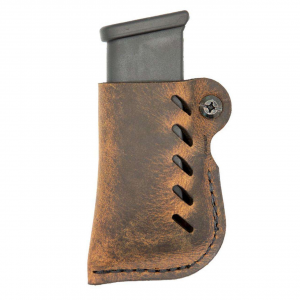 Versacarry 72101 Single Adjustable Single Stack Mag Pouch Belt fits Glock Distressed Brown Buffalo Leather