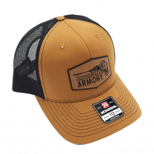 BattleHawk Armory Richardson 112 Snapback Trucker Hat- Carmel/Black BattleHawk Armory Woven Patch