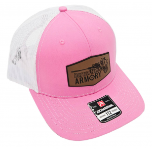 BattleHawk Armory Richardson 112 Snapback Trucker Hat- Hot Pink/White BattleHawk Armory Woven Patch