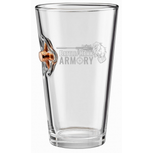 Benshot 45acp Expanded BattleHawk Armory 16oz Pint Glass