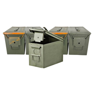 Military Surplus PA108 Fat 50 Cal 5.56 SAW Metal Ammo Can, Good Condition 5pk - Battlehawk Armory