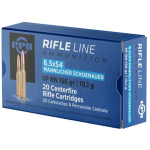 PPU AMMO 6.5X54 MANN SHOENAUER 156GR. SPRN 20RD BOX