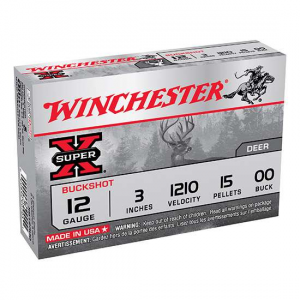Winchester Ammo XB12300VP Super-X  12 Gauge 3 15 Pellets 00 Buck Shot 15 Bx/ 10 Cs