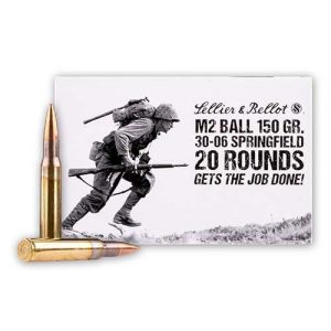 Sellier & Bellot SB3006M2 Rifle  30-06 Springfield 150 gr Full Metal Jacket (FMJ) 20 Bx/ 20 Cs