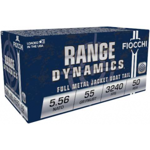 Fiocchi 556M193L Training Dynamics  5.56x45mm NATO 55 gr Full Metal Jacket Boat Tail (FMJBT) 50 rd BOX