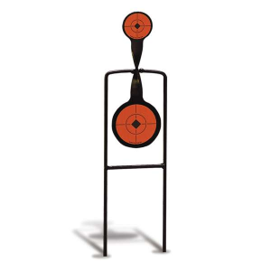 Birchwood Casey 46221 World of Targets Sharpshooter Spinner Steel Bullseye 2.25 x 3.62 Black Paddle w/Orange Target Rimfire