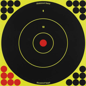 Birchwood Casey 34022 Shoot-N-C  Self-Adhesive Paper 12 Bullseye Yellow Target Paper w/Black Target & Red Accents 12 Per Pack