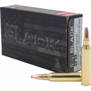 HORNADY 81296 Black 5.56x45mm Nato 75 Gr Interlock Heavy Duty 20 Bx/ 10 Cs