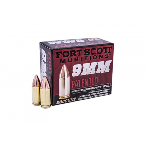 FORT Scott Munitions 9mm Luger 115 Gr Tumble Upon Impact (tui) 20rd Box