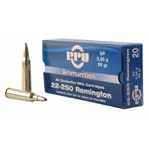 PPU Pp22250 Standard Rifle 22-250 Remington 55 Gr Soft Point (sp) 20rd Box