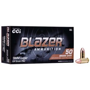 CCI Blazer Brass 9mm, 124gr Fmj, 50rd Box